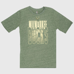 OUTER STUFF NBA SOLAR FLAIR SS TRIBLEND TEE MILWAUKEE BUCKS HUNTER GREEN