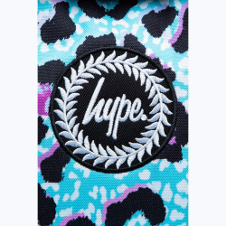 Hype Unisex Blue Ice Leopard Crest Backpack Blue