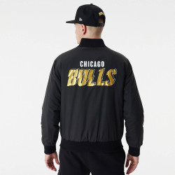 New Era Chicago Bulls Team Script Black Bomber Jacket