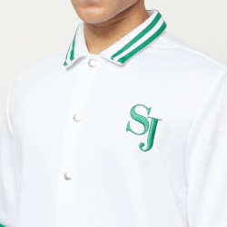 Sean John Monogram Logo Short Sleeve Terry Overshirt white/green
