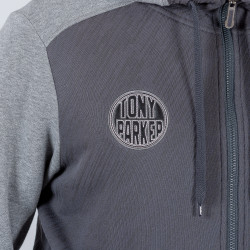 Peak Tony Parker Hoodie Sweater With Front Zipper Dk.Grey