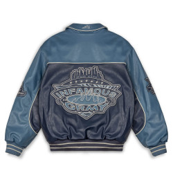 Grimey Wear Madrid Pu Leather Jacket Navy