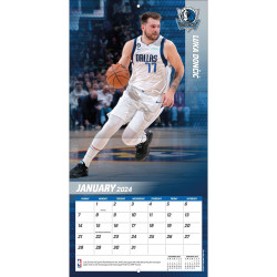 TURNER SPORTS NBA 2024 (30x60 cm) WALL CALENDAR DALLAS MAVERICKS LUKA DONCIC