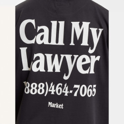 Pánske tričko Market Call My Lawyer prané čierne