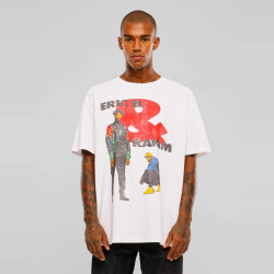 Oversized tričko Mister Tee Eric B. & Rakim Sweat the Technique biele