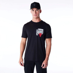 Tričko New Era NBA Chicago Bulls Newspaper Graphic Black T-Shirt čierne