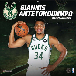 TURNER SPORTS NBA 2024 (30x60 cm) WALL CALENDAR MILWAUKEE BUCKS GIANNIS ANTETOKOUNMPO