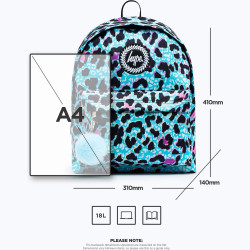 Hype Unisex Blue Ice Leopard Crest Backpack Blue