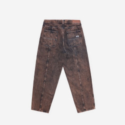 Džínsy Jacker 3 Stripes Dyed Denim Baggy hnedé