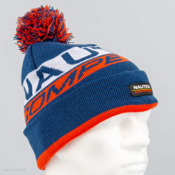 Nautica Buren Pom Pom Beanie Navy