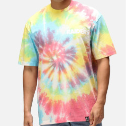 Re:Covered NFL Raiders Shield Rainbow Tie Dye Relaxed T-Shirt