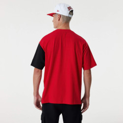 NEW ERA Chicago Bulls NBA Cut And Sew Red Oversized T-Shirt