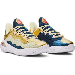Under Armour Grade School Curry 11 'Championship Mindset' Basketball Shoes Lemon Ice/Metallic Gold/Red