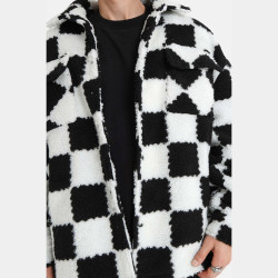 Sixth June Oversized Square Sherpa Jacket Bkwh