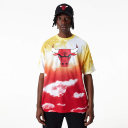 Tričko New Era Chicago Bulls NBA Sky All Over Print Red Oversized T-Shirt červené