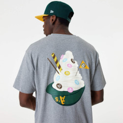 Tričko New Era Oakland Athletics MLB Ice Cream Grey Oversized T-Shirt šedé