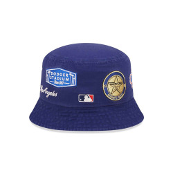 New Era MLB LA Dodgers Cooperstown Multi Patch Blue Bucket Hat