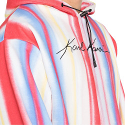 Karl Kani KK Autograph Tie Dye Stripe OS Hoodie red