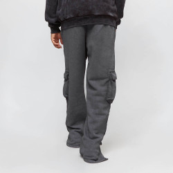 Sean John Script Logo Washed Out Slit Sweatpants black