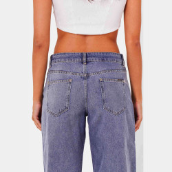 Sixth June Low Waist Wide Leg Blue Denim Blue