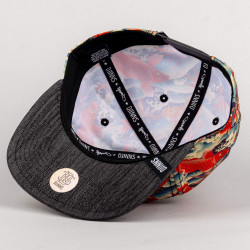 DJINN'S 6 Panel Snapback Cap Koi Linen black