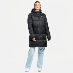 FILA EMBLA long hooded puffer jacket black