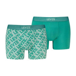 Levis Men Headline Logo Aop Boxer Brief 2P Aqua Foam