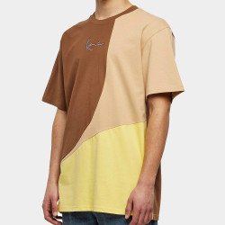 Karl Kani KK Woven Signature Block Tee brown/light yellow/sand