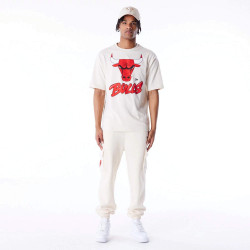 Tričko New Era NBA Chicago Bulls Wordmark Stone Oversized T-Shirt krémová biela