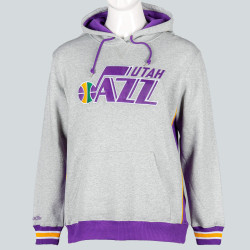 Mitchell & Ness NBA Pinnacle Heavyweight Fleece Hoody UTAH JAZZ GREY HEATHER / PURPLE