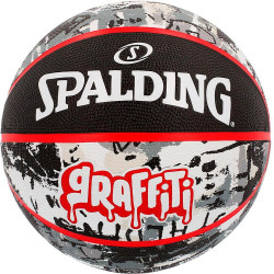 Spalding Black Red Graffiti Rubber Basketball (sz. 7)