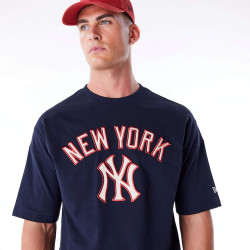 Tričko New Era MLB New York Yankees Rib Infill Navy Oversized T-Shirt tmavomodré