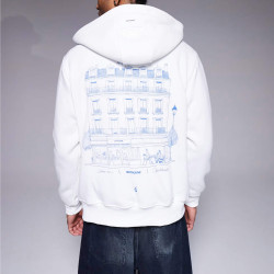 Sixth June Sj Cafe Printed Zipup Hoodie White
