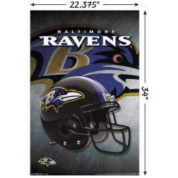Plagát NFL Poster Baltimore Ravens Helmet