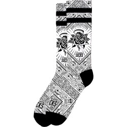 American Socks Bandana White - Mid High Black/White