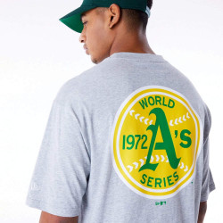 Tričko New Era MLB Oakland Athletics World Series Grey Oversized T-Shirt šedé
