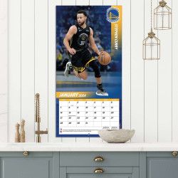 TURNER SPORTS NBA 2024 (30x60 cm) WALL CALENDAR GOLDEN STATE WARRIORS STEPHEN CURRY