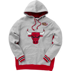 Mitchell & Ness NBA Pinnacle Heavyweight Fleece Hoody CHICAGO BULLS GREY HEATHER / RED