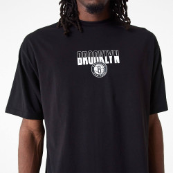 New Era NBA Brooklyn Nets City Graphic Black Oversized T-Shirt Black