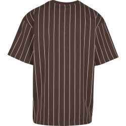 Pánske tričko Karl Kani Small Signature Essential Pinstripe Tee hnedé