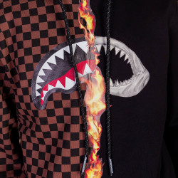 Sprayground Burnt Sharks In Paris Hoodie Black/Brown