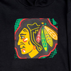 Mitchell & Ness Nhl Big Face 7.0 Fashion Hoodie Chicago Blackhawks Black