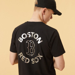 NEW ERA tričko MLB Team logo metallic print tee BOSRED BOSTON RED SOX Black