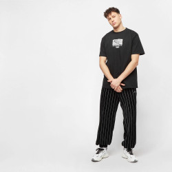 Sean John Script Logo Pinstripe Velours Trackpants black/white