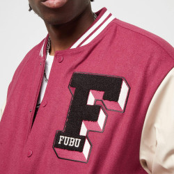 FUBU College Varsity Jacket dark red/creme/black