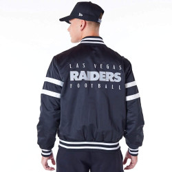 Bunda bomber NEW ERA Las Vegas Raiders NFL Satin Black Bomber Jacket čierna