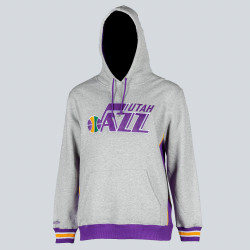 Mitchell & Ness NBA Pinnacle Heavyweight Fleece Hoody UTAH JAZZ GREY HEATHER / PURPLE