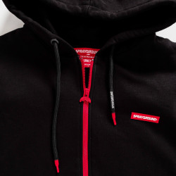 Sprayground Hidden In The Zipper Shark Fullzip Hoodie Black