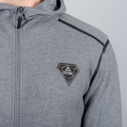 Peak Hoodie Sweater With front zipper Mid.Melange Grey