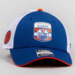 Fanatics NHL Draft Cap Edmonton Oilers Authentic Pro Draft Structured Trucker-Podium Blue Cobalt/White